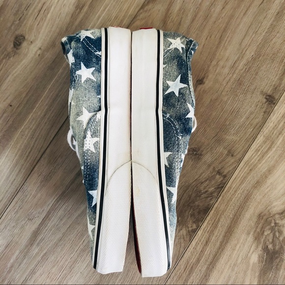 Vans Acid Denim Washed Stars Blue USA Shoes RARE - Picture 12 of 13